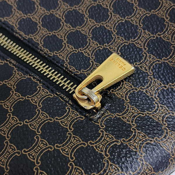 Coated Canvas Shoulder Bag Brown