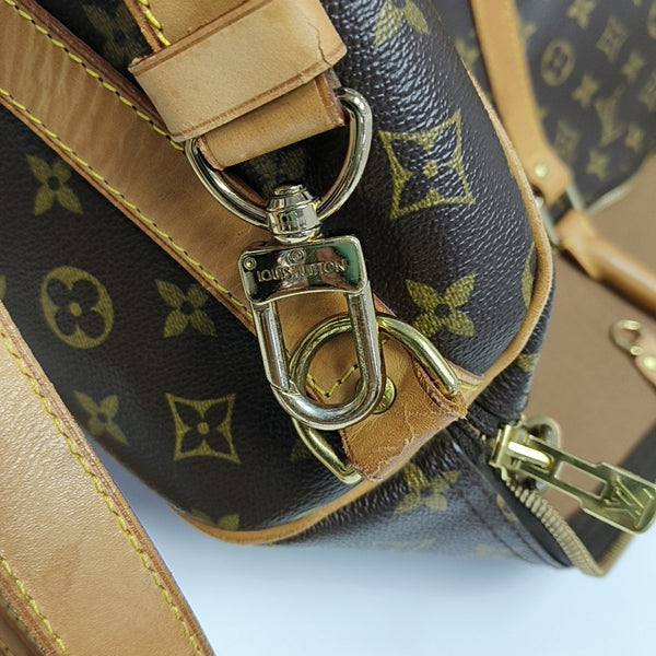 KEEPALL 60 Monogram Coated Canvas Brown