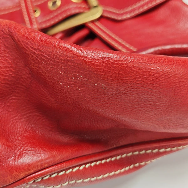 Calfskin Top Handle Bag Red