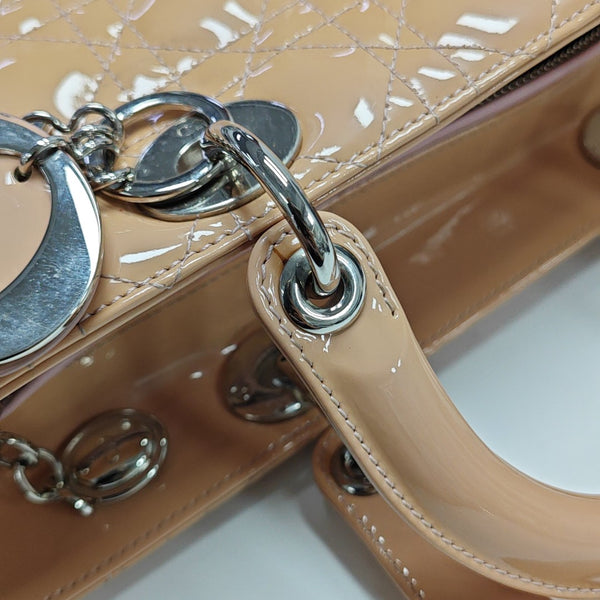 Lady Dior Large Cannage Patent Leather Pink