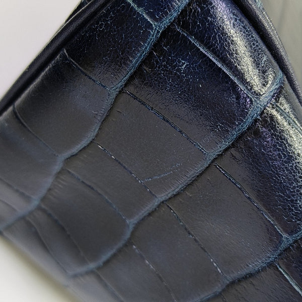 Calfskin Top Handle Bag Blue