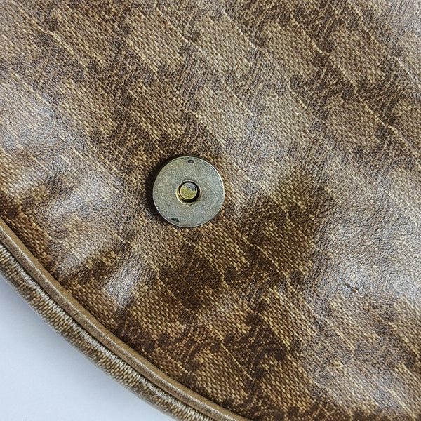 Coated Canvas Shoulder Bag Beige
