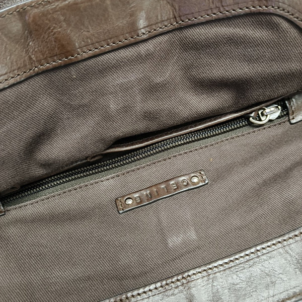 Calfskin Shoulder Bag Brown