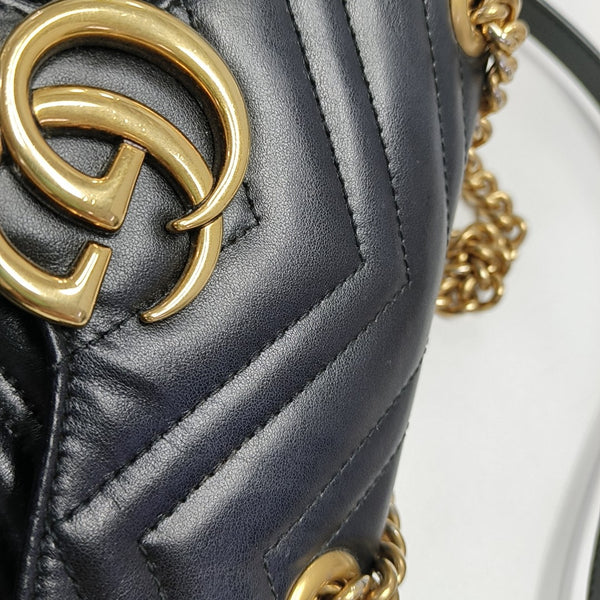 GG Marmont Small Quilted Calfskin Black