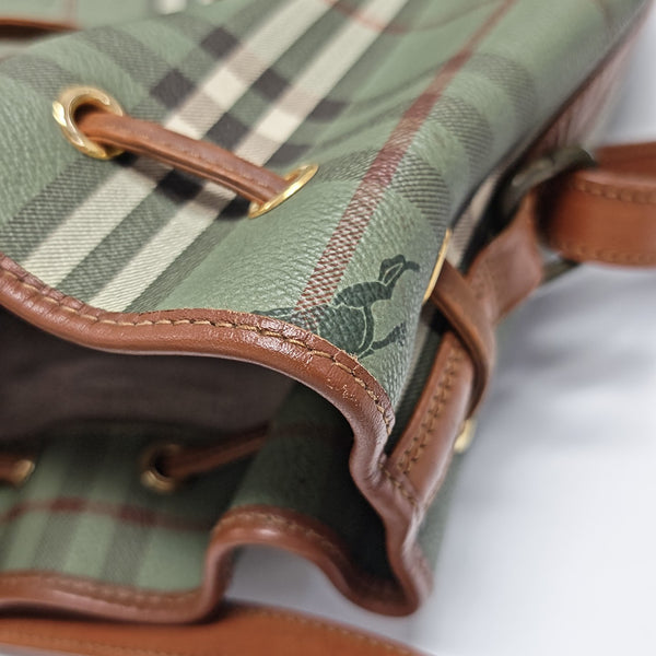 Coated Canvas Bucket Bag Green