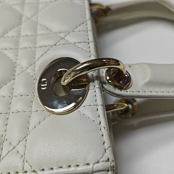 Lady Dior Small Cannage Lambskin White