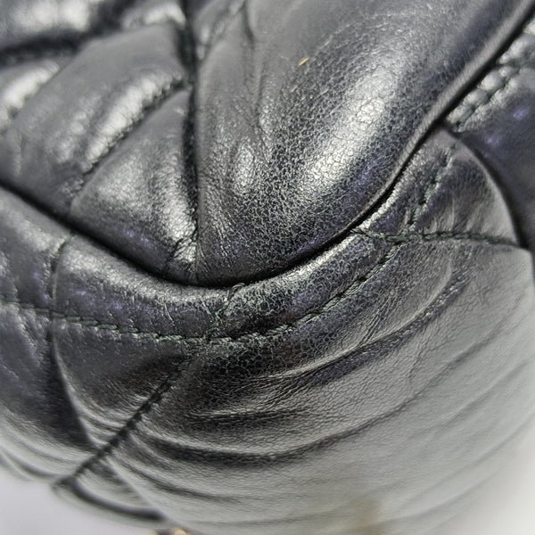 Cannage Lambskin Shoulder Bag Black