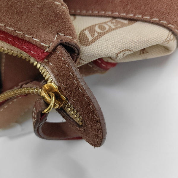 Nylon Top Handle Bag Beige