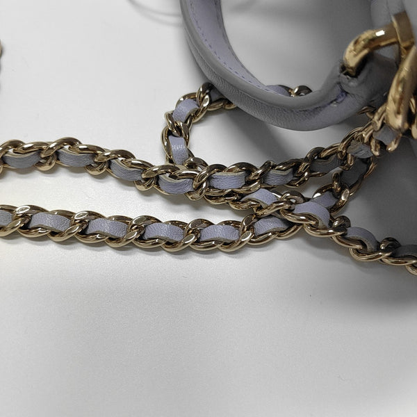 ESTUCHE DE TOCADOR Pequeño Acolchado Piel de Cordero Morado