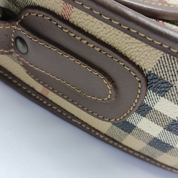 Coated Canvas Shoulder Bag Beige