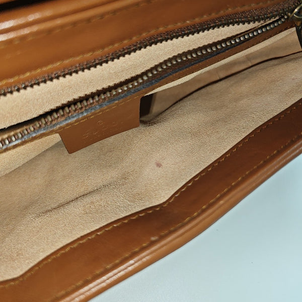 GG Marmont Medium Quilted Calfskin Brown