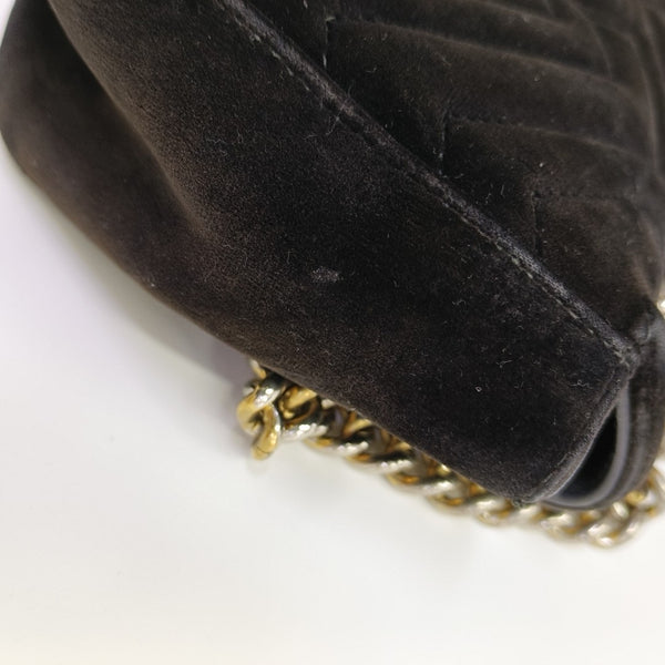 GG Marmont Medium Quilted Velvet Black