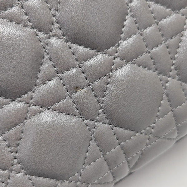 Lady Dior Mini Cannage Lambskin Gray