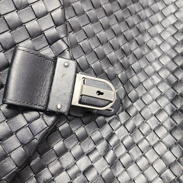 Calfskin Top Handle Bag Black