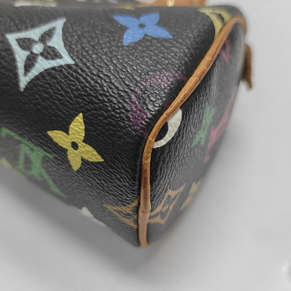 LV × TM SPEEDY Nano Lona Monogram Revestida Negra