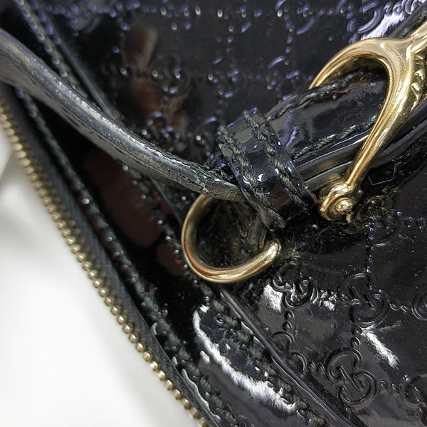 Microguccissima Monogram Patent Leather Black