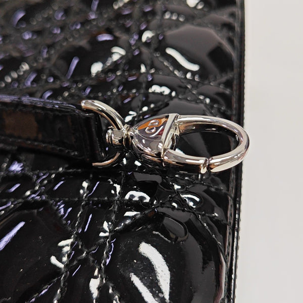 Lady Dior Medium Cannage Patent Leather Black