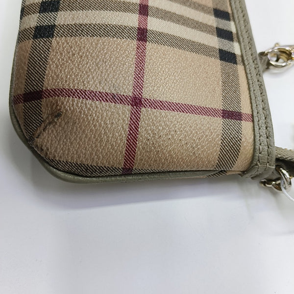 Coated Canvas Clutch Beige