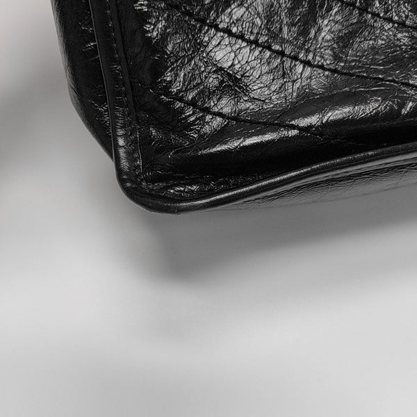 NIKI Medium Chevron Calfskin Black