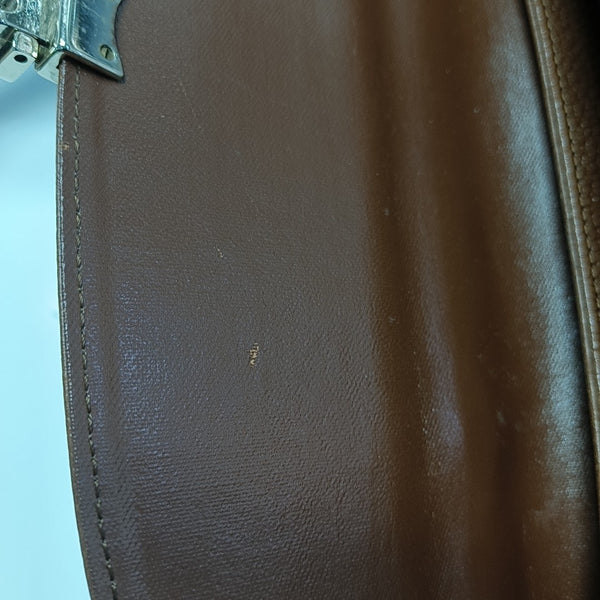 Calfskin Top Handle Bag Brown