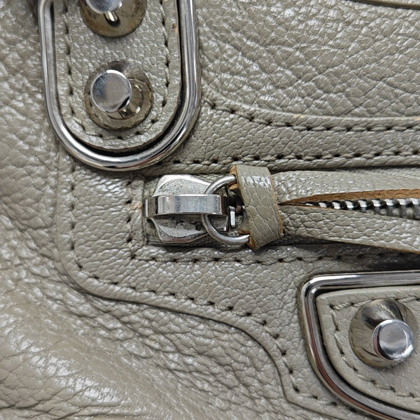 Classic Metallic Edge City Mini Lambskin Gray