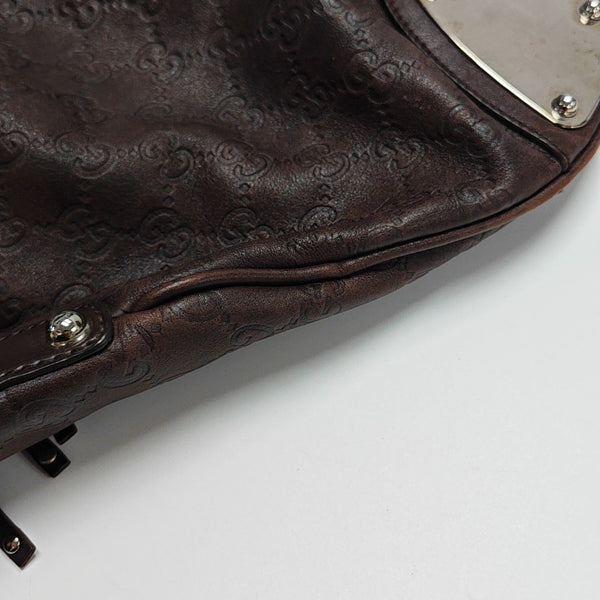 Monogram Calfskin Top Handle Bag Brown