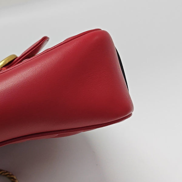 GG Marmont Medium Quilted Calfskin Red