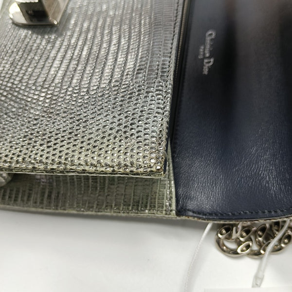 Diorama Small Cannage Calfskin Silver