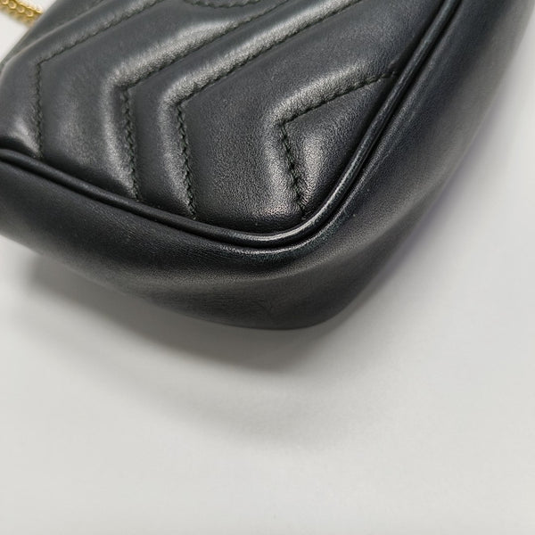 GG Marmont Mini Quilted Calfskin Black