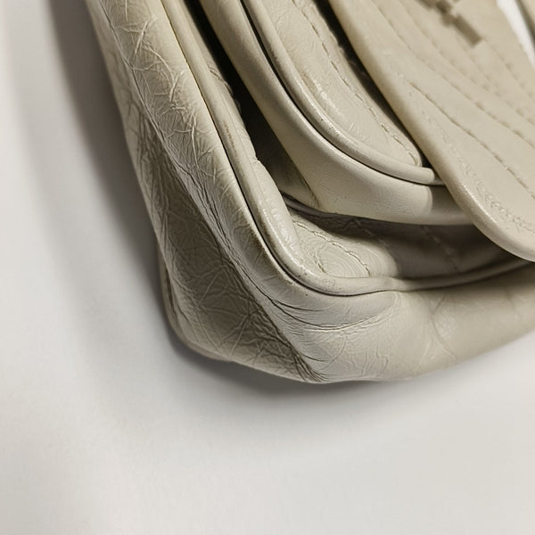 NIKI Small Chevron Calfskin White
