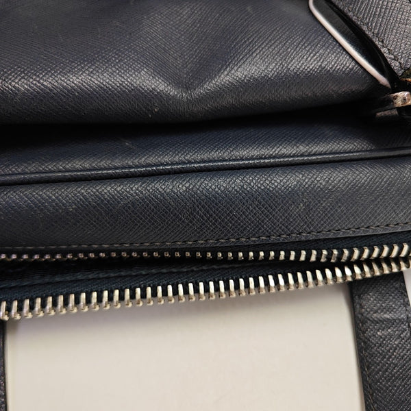 Calfskin Top Handle Bag Blue