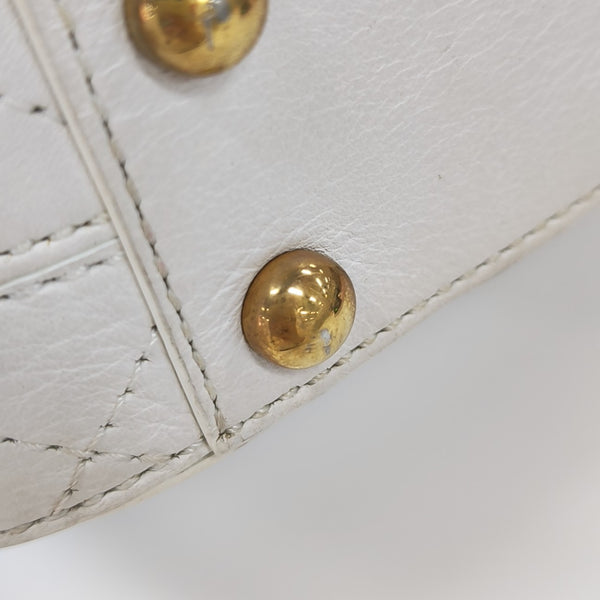 Quilted Calfskin Shoulder Bag White