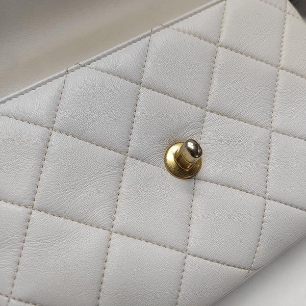 Quilted Lambskin Shoulder Bag Mini White