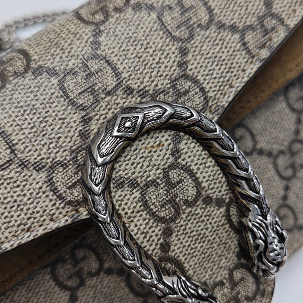 Dionysus Super Mini Monogram Coated Canvas Beige