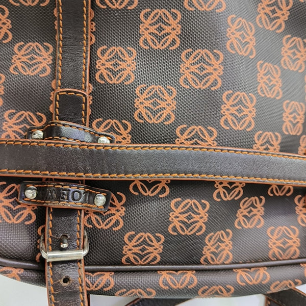 Monogram Coated Canvas Top Handle Bag Brown