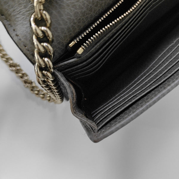 Interlocking G Small Calfskin Gray