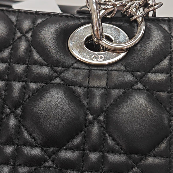 Lady Dior Medium Cannage Lambskin Black