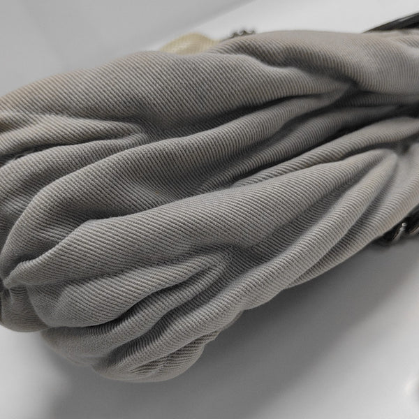 Quilted Fabric Shoulder Bag Gray