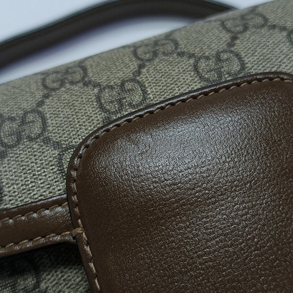 Horsebit 1955 Small Monogram Coated Canvas Black