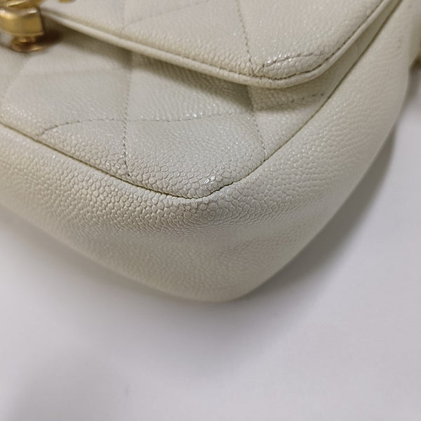WOC Quilted Grained Calfskin White