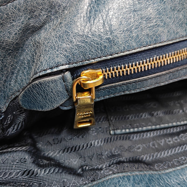 Calfskin Shoulder Bag Blue