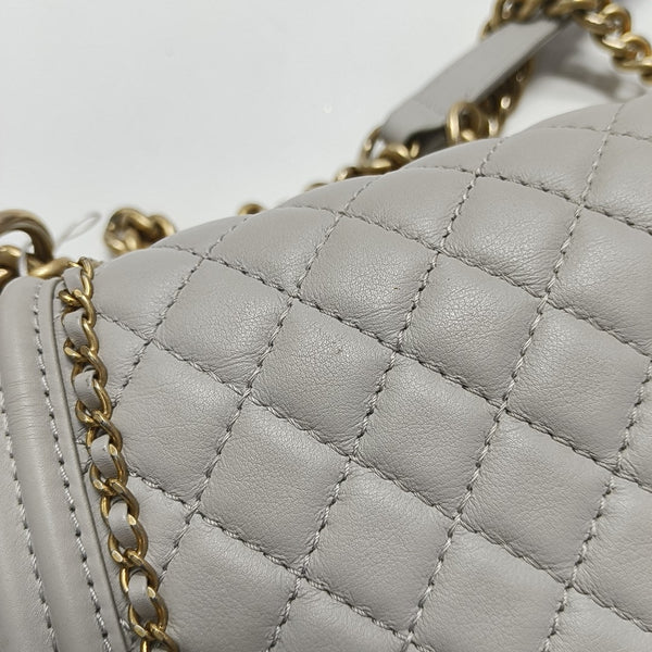 BOY CHANEL Medium Quilted Calfskin Gray