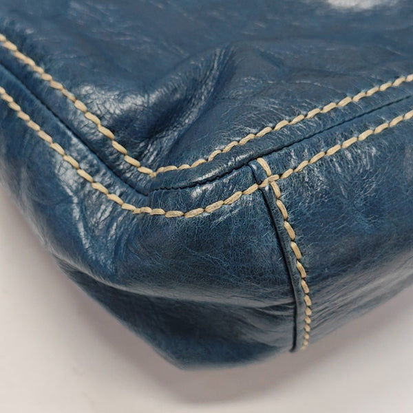 Calfskin Shoulder Bag Blue