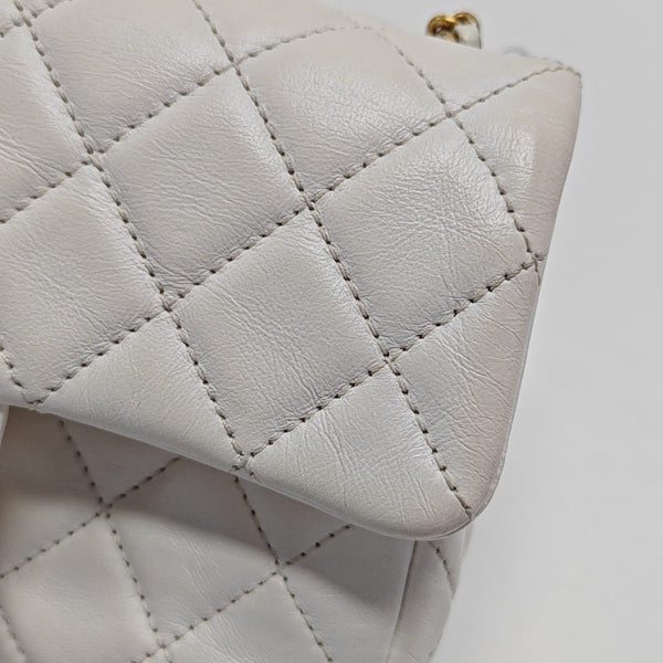 CLASSIC FLAP Mini Quilted Lambskin White