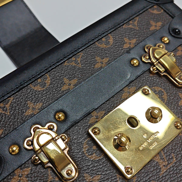 PETITE MALLE Monogram Coated Canvas Brown