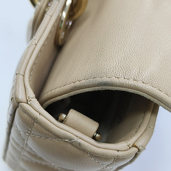 Lady D-Joy Small Cannage Lambskin Beige