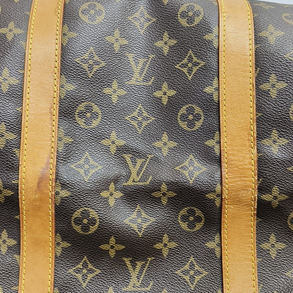 KEEPALL 60 Monogram Coated Canvas Brown