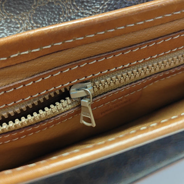 Coated Canvas Shoulder Bag Brown