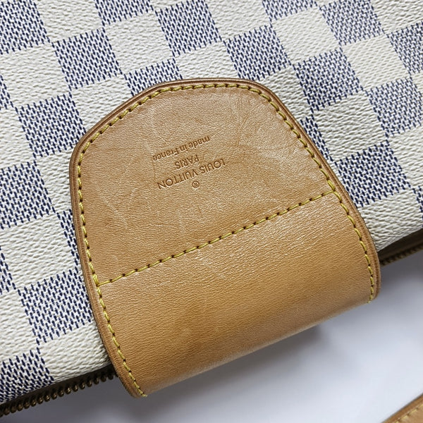 STRESA Damier Azur Coated Canvas White