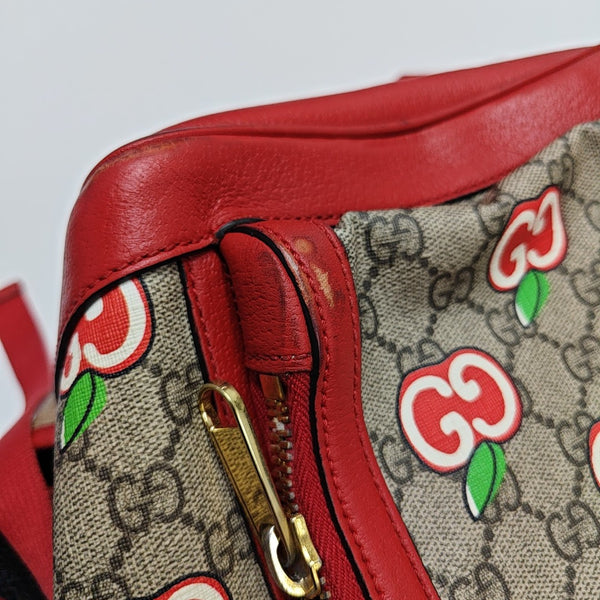 GG Supreme Small Monogram Coated Canvas Beige